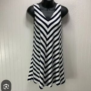 Loft Plus Double V Chevron Swing Dress Sz 24/26